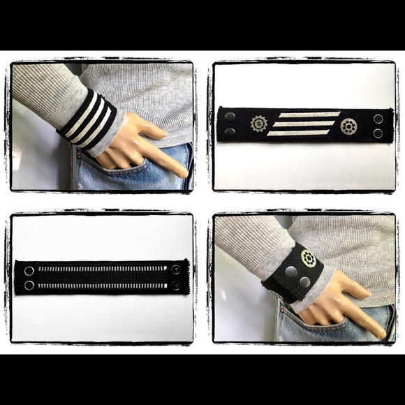 ๐บ๐ธ BLACK WHITE SERVICE STRIPES CUFF BRACELET๐บ๐ธ - Picture 5 of 6